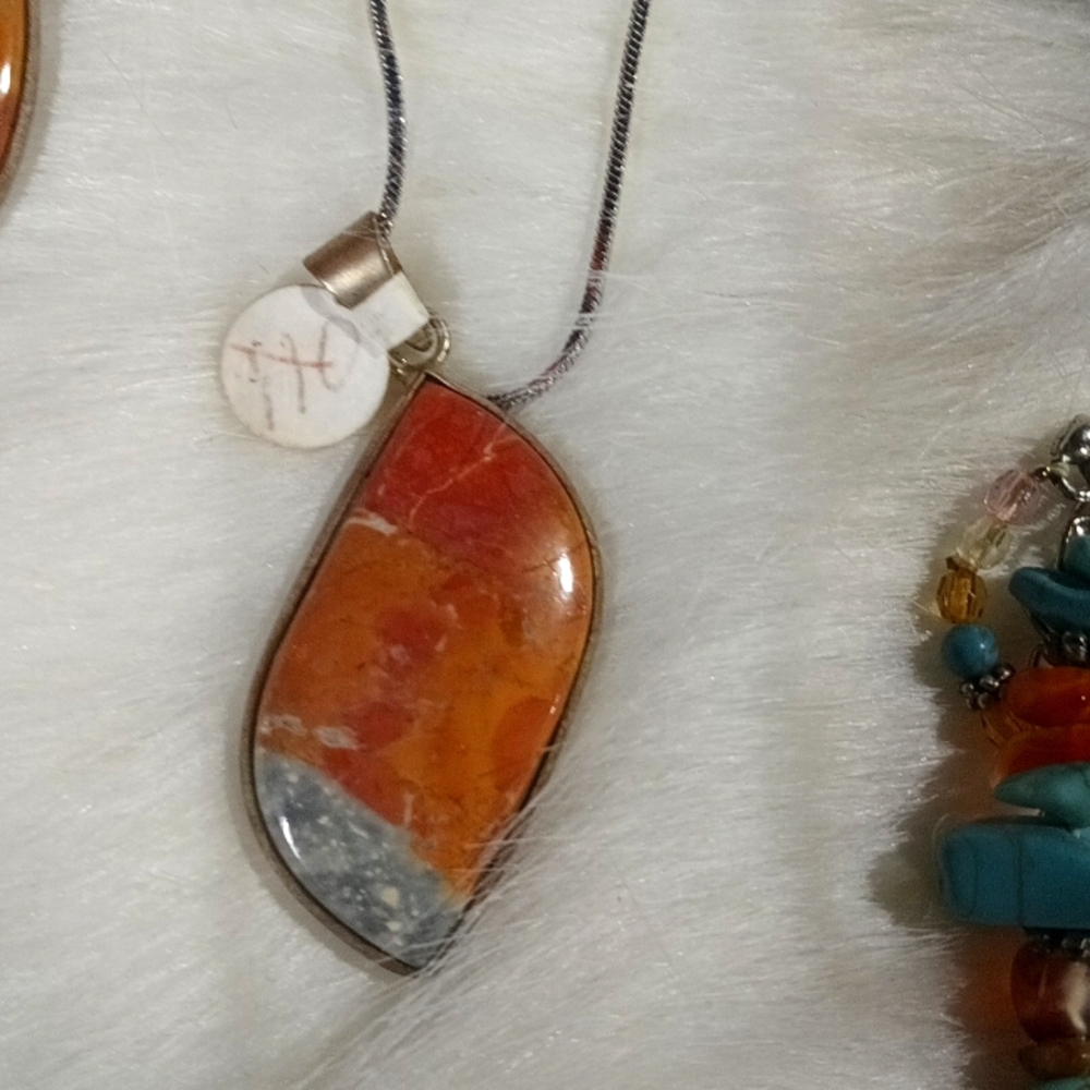 925 Silver Crazy Lace Agate Pendant
